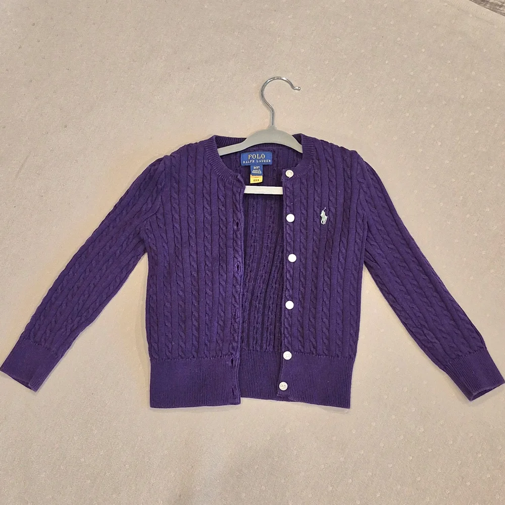 Two Ralph Lauren Purple and Pink Cable Knit Cardigans - Picture 3 of 4